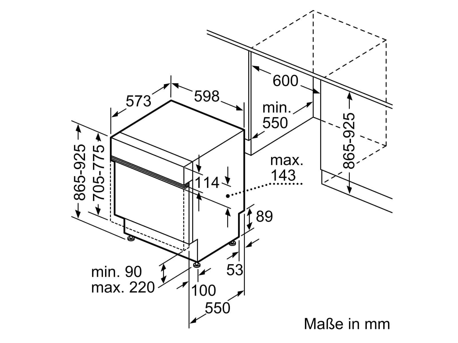 NEFF S245HAS29E N 50 Teilintegrierter Geschirrspüler, 13 Maßgedecke, Edelstahl, 86,5 cm Höhe
