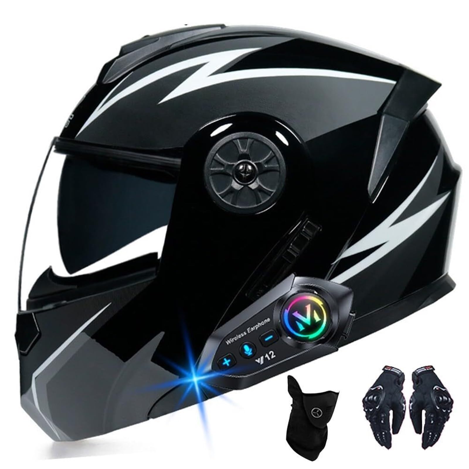 Kask Motocyklowy Szczękowy, [Aero Stratos] Uszczelnienie Akustyczne, ECE 22.06 DOT, Podwójna Wizjera dla Cruiser Street Bike