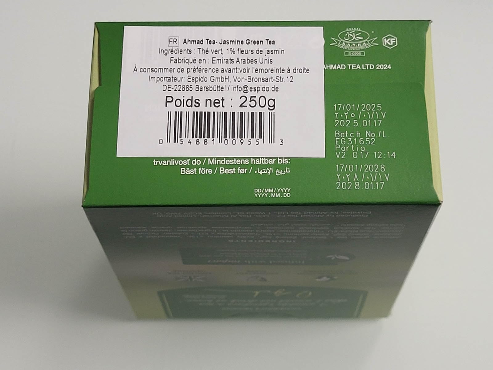 Ahmad Tea Jasmine Green Thé vert aux fleurs de jasmin - 250 g de thé en vrac