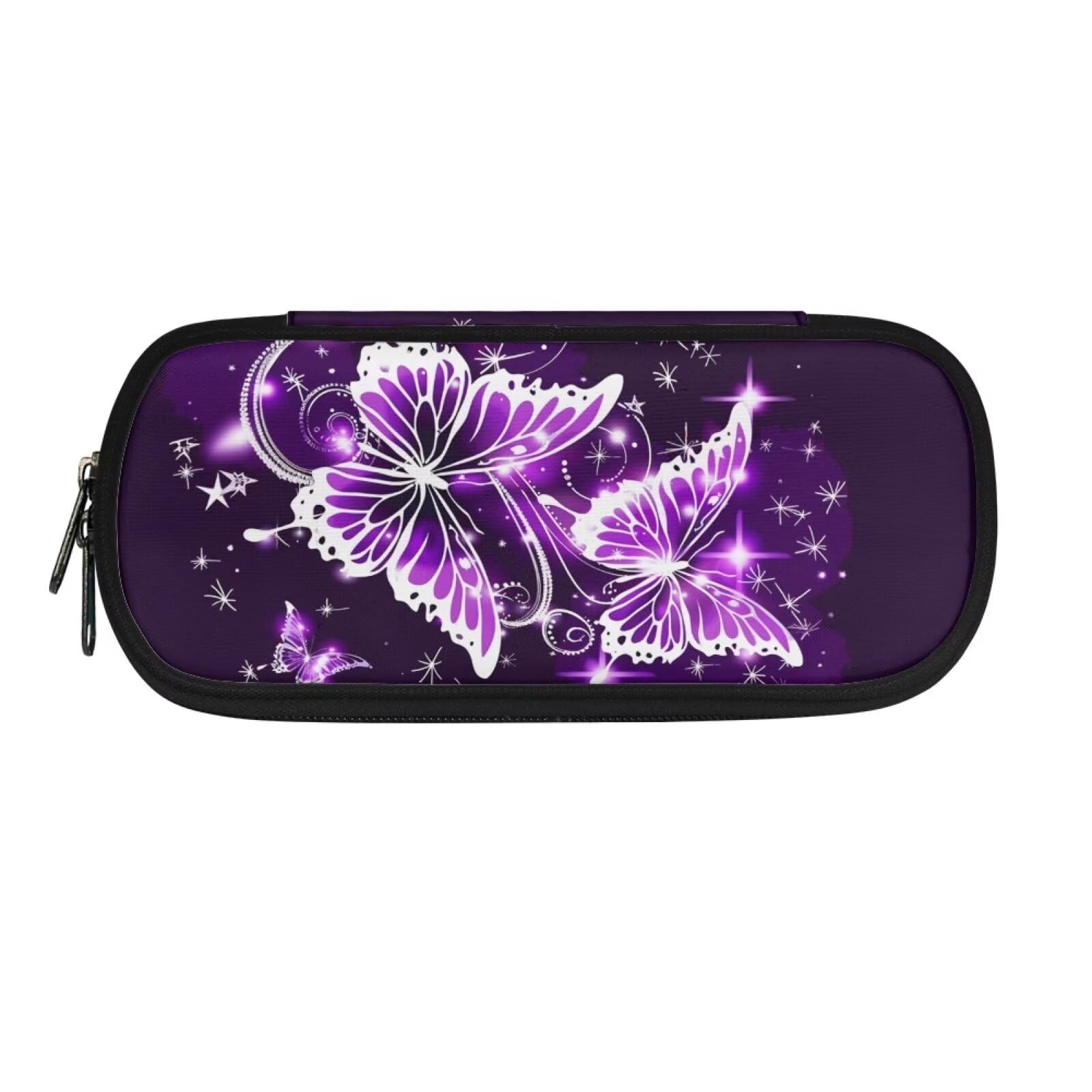 SCRAWLGOD Butterfly Pencil Case for Girls Pencil Pouch Kids Galaxy Purple Large Capacity Pencil Pen Case Holder Box Organizer School Supplies โ image 1