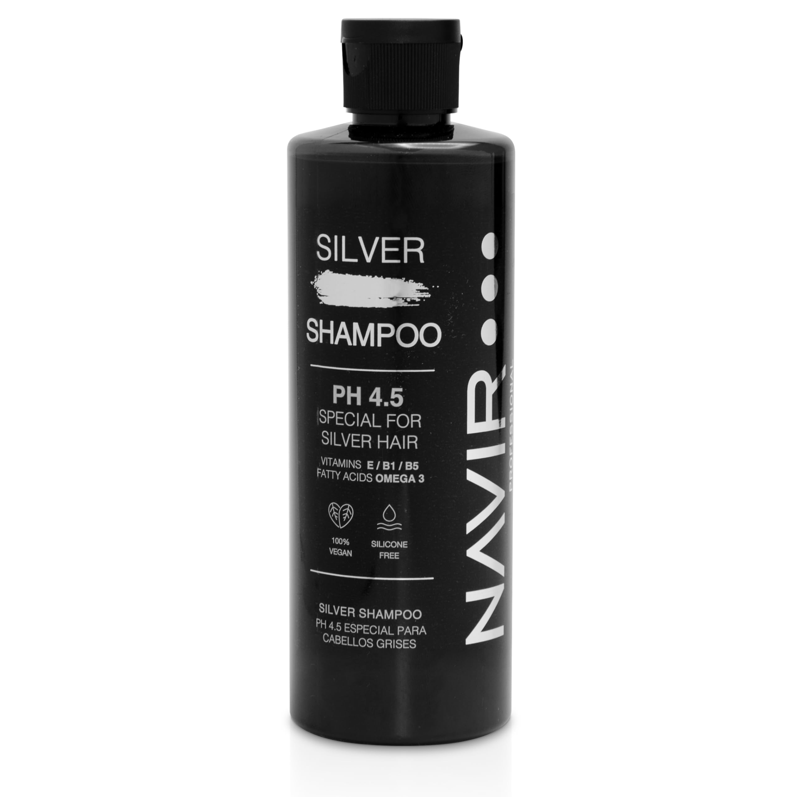 NAVIR Profesional | Champú Morado SILVER | Matizador para cabellos grises, rubios y decolorados - 300ml