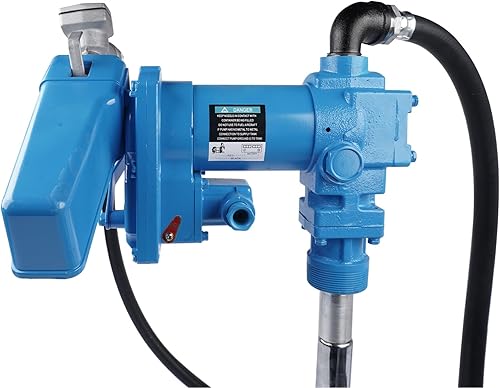 Miniatura 7 de Bomba de transferencia de combustible de 20 GPM 12V azul con fusible de 50A, manguera de descarga y boquilla manual para transferencia de gasolina,