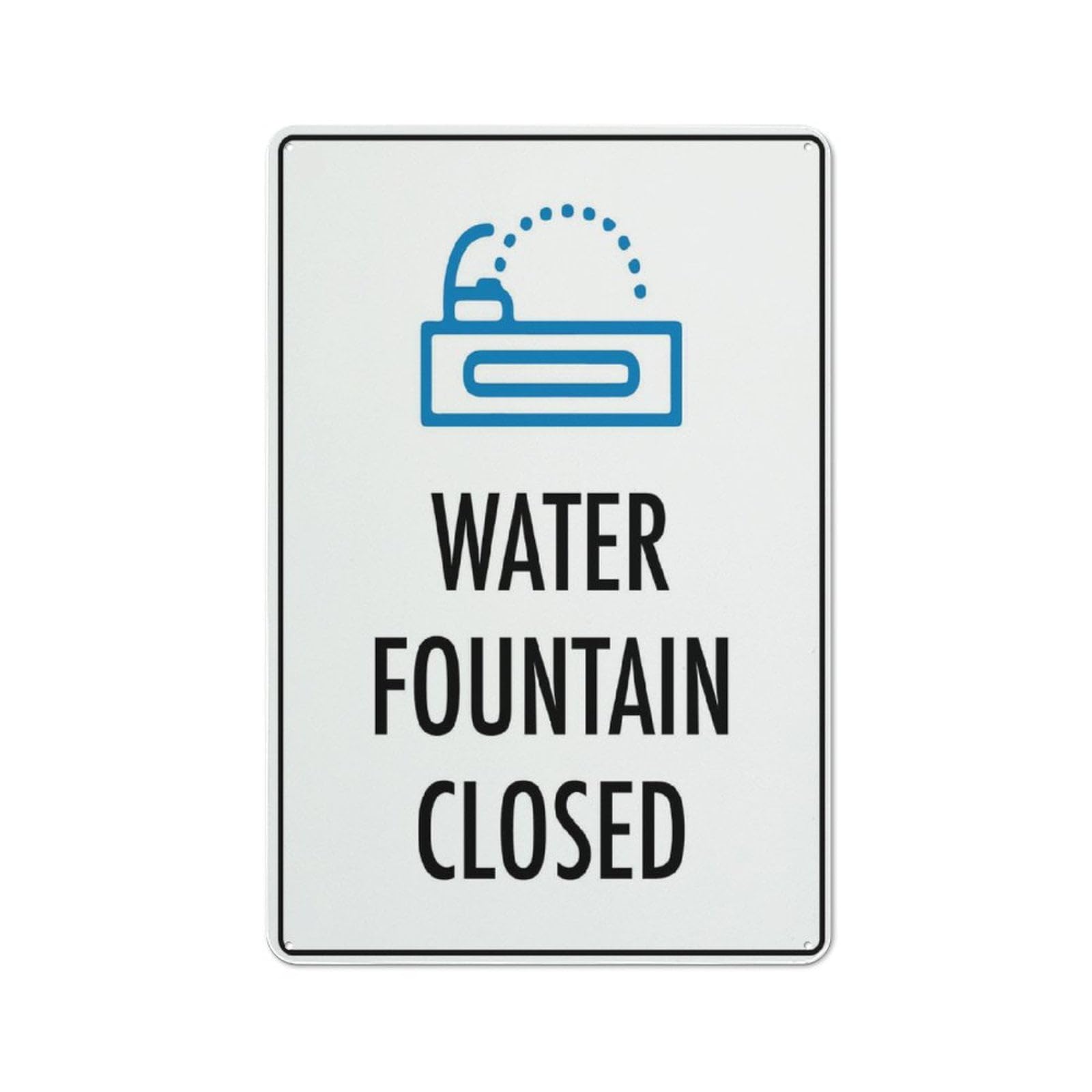 Water Fountain Closed Wall Art Decor Plaque for Cafe Farm Garage Garden Yard Tin Sign 8x12 Inch