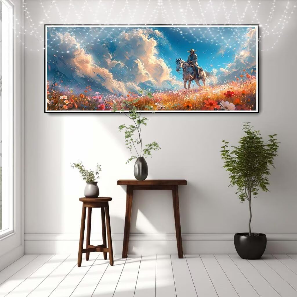 5D Diament Malarstwo Pełny zestaw, DIY Diamentowe Malarstwo Rzemiosło Kryształowe Malarstwo Dla Dorosłych 50 x 125 cm, Krajobraz, Kowboj Zestaw Diamentowe Malarstwo Dziecko, Diamentowy obraz