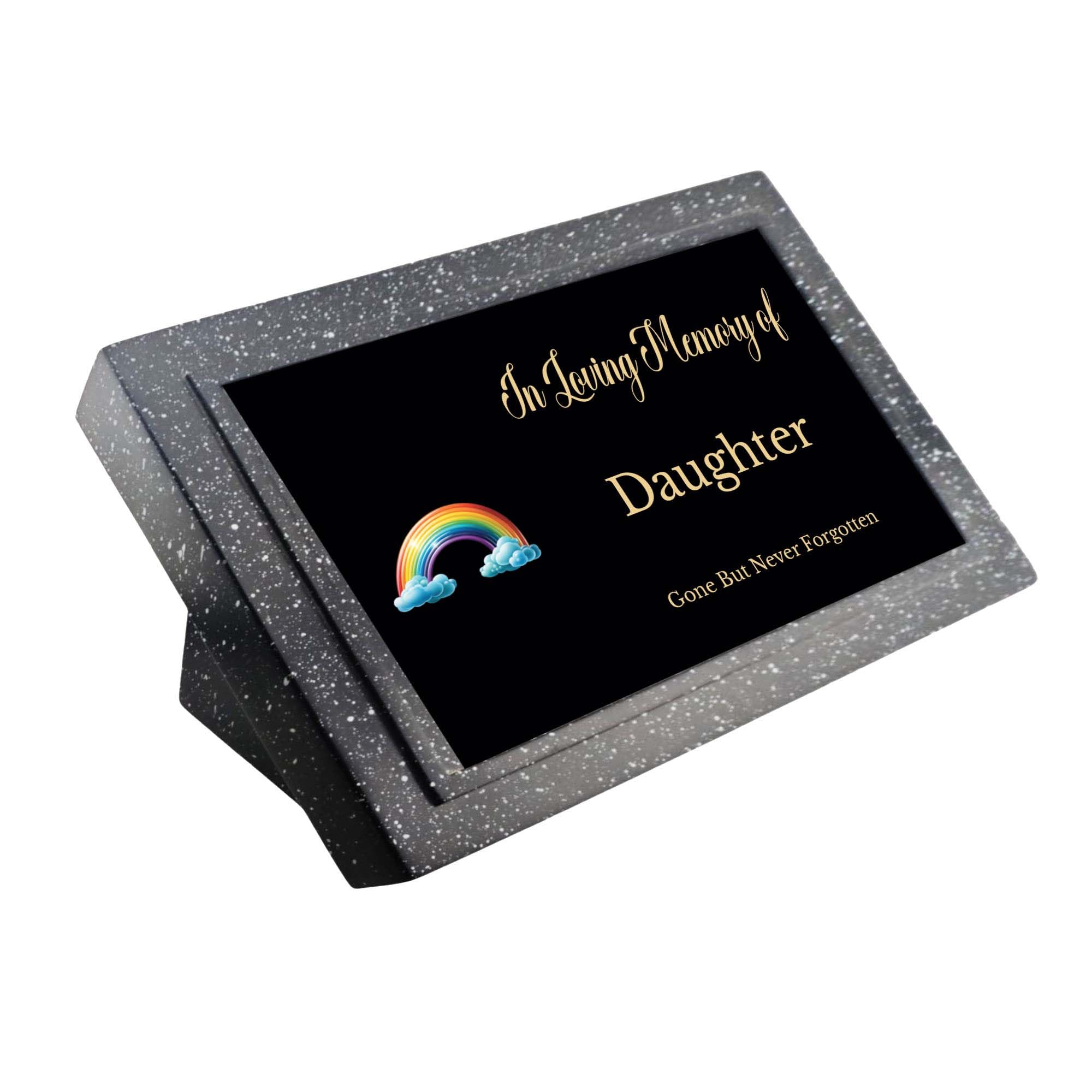 1stclassgifts Memorial Grave Marker Grave Plaque Remembrance With In Loving Memory of & Rainbow Design Mum Dad Grandad (UV PRINTED) (Daughter)
