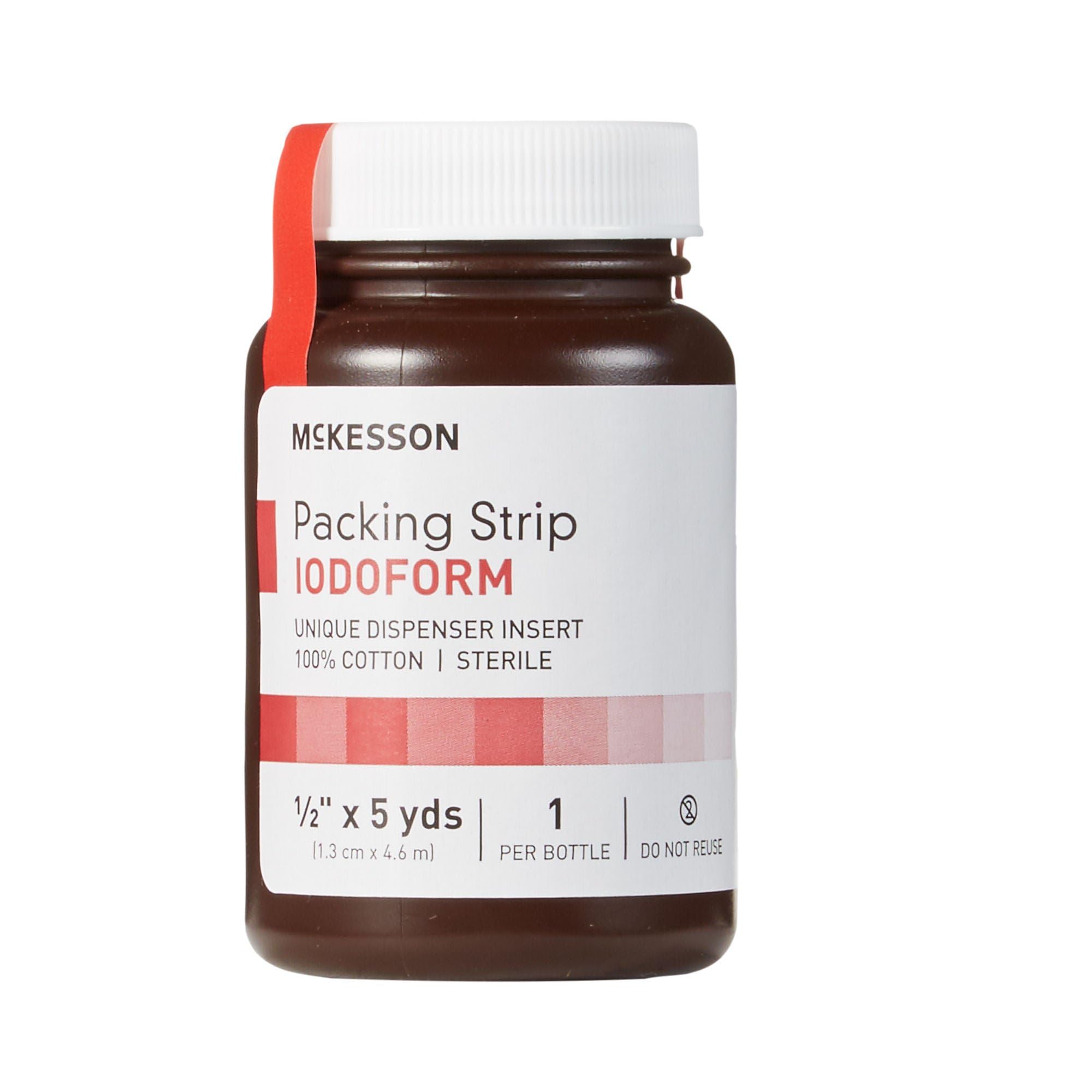 MCKESSON 61 – 59245 yodoformo embalaje tira, 5% w/estéril, látex libre, 1/2 "Ancho, 5 YD. Longitud, 0.5" Ancho, 180 cm de largo (Pack de 12)