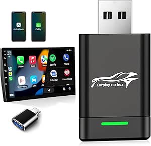 Wireless CarPlay Adapter (2025 Upgrade), Convert Wired to Wireless Apple Car Play Adapter, Compatible with iOS 10+ and 2017+ Cars, Play and Plug, Stable Connection