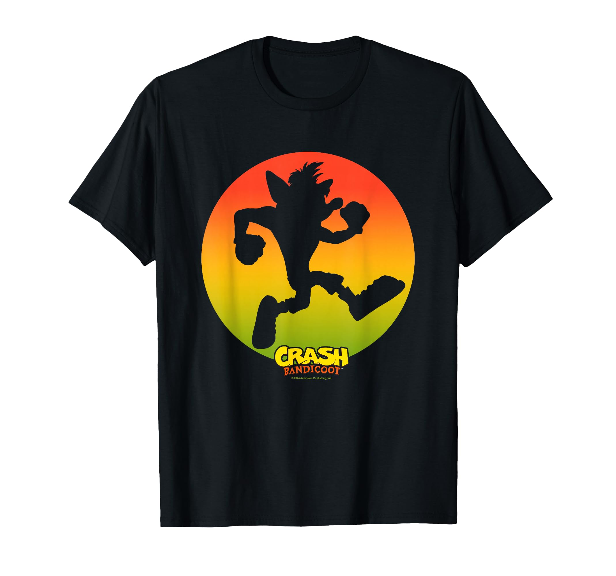 Crash Bandicoot Sideview Silhouette Gradient Logo T-Shirt