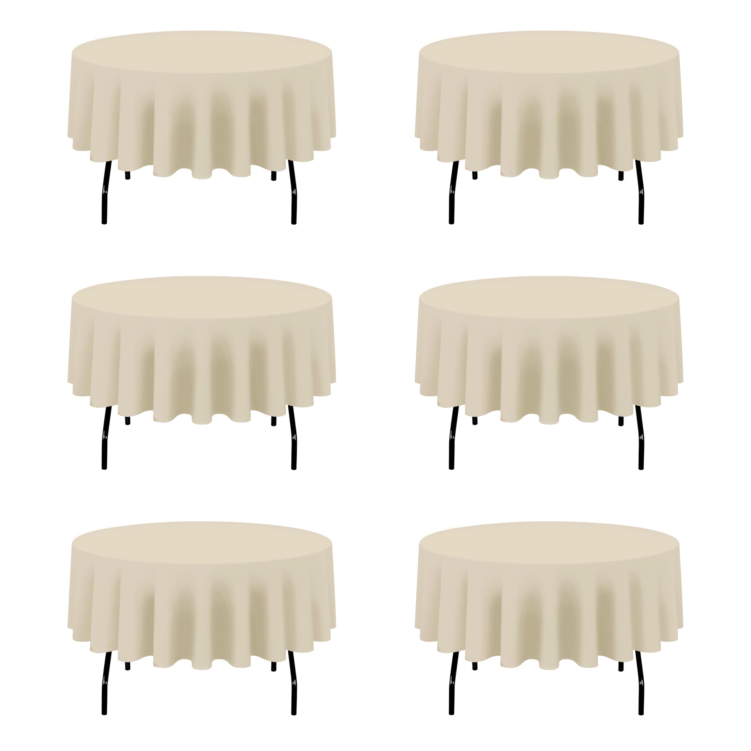 Photo 1 of BRILLMAX Beige Round Tablecloths (6 Pack, 90 Inch)