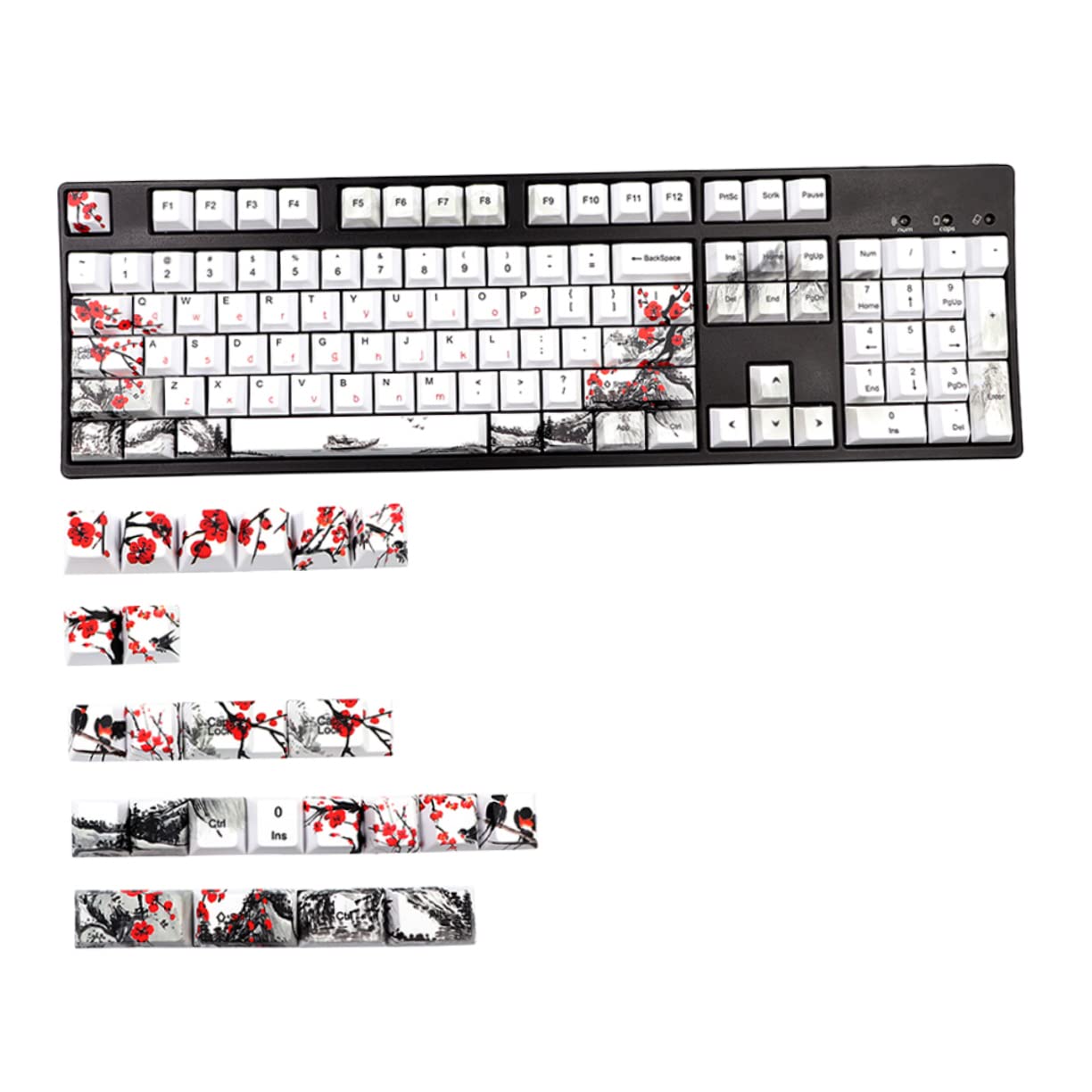 LckCryspho キーキャップ 128個セット PBT素材 耐摩耗性 交換用 キーボードアクセサリー カラフルデザイン キーの見た目をカスタマイズ キーボードの装飾に