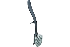 Joseph Joseph Edge Dish Brush with Handle & Integrated Sink Rest, Gray