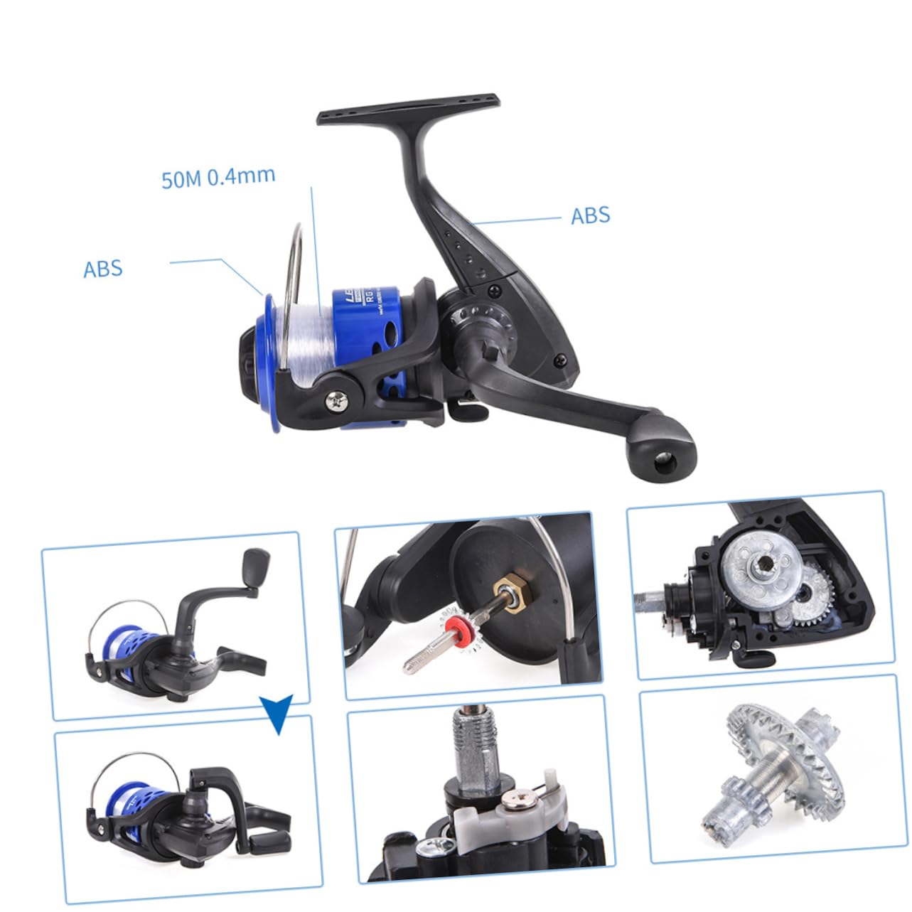 BESPORTBLE 1set Canna da Pesca Portatile Kit Completo di Attrezzatura per Pesca Leggero e Pratico per attività Outdoor per Principianti