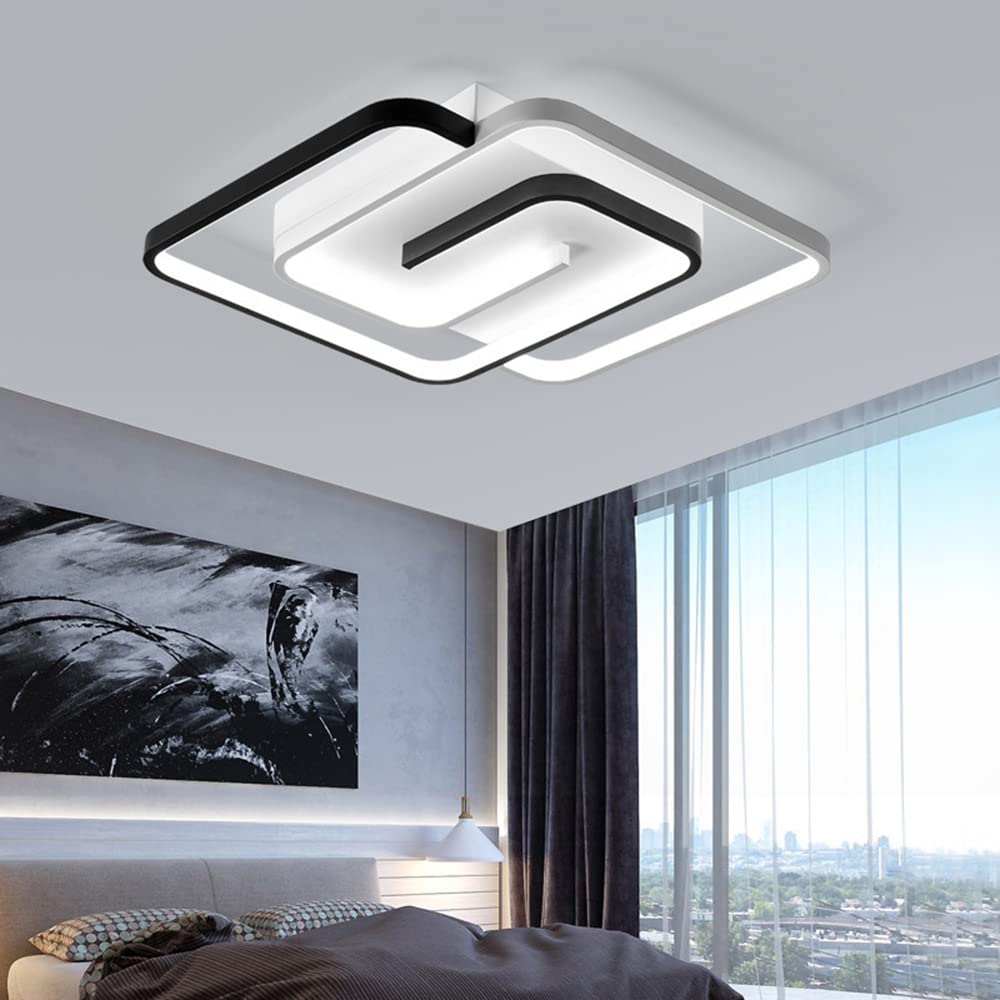 Recessed Modern LED Ceiling Light, Minimalist Art Deco Ceiling Lighting Near Ceiling Light, Ceiling Lamp for Bedroom, Kitchen, Living Room, Dining Rooms (Large, White Light)