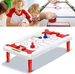 Mini Jogo Mesa De Hockey 43CM Air Completo Portátil BRINQUEDO Com Pezinho INFANTIL TABULEIRO 1 DISCO 2 EMPURRADORS HOQUEI 43/24 CM