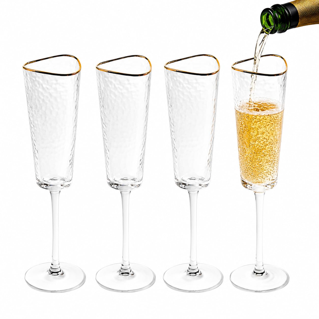 Champagne Glasses Set - 4 Elegant Flutes -1 Champagne Glasses Set - 4 Elegant Flutes -1