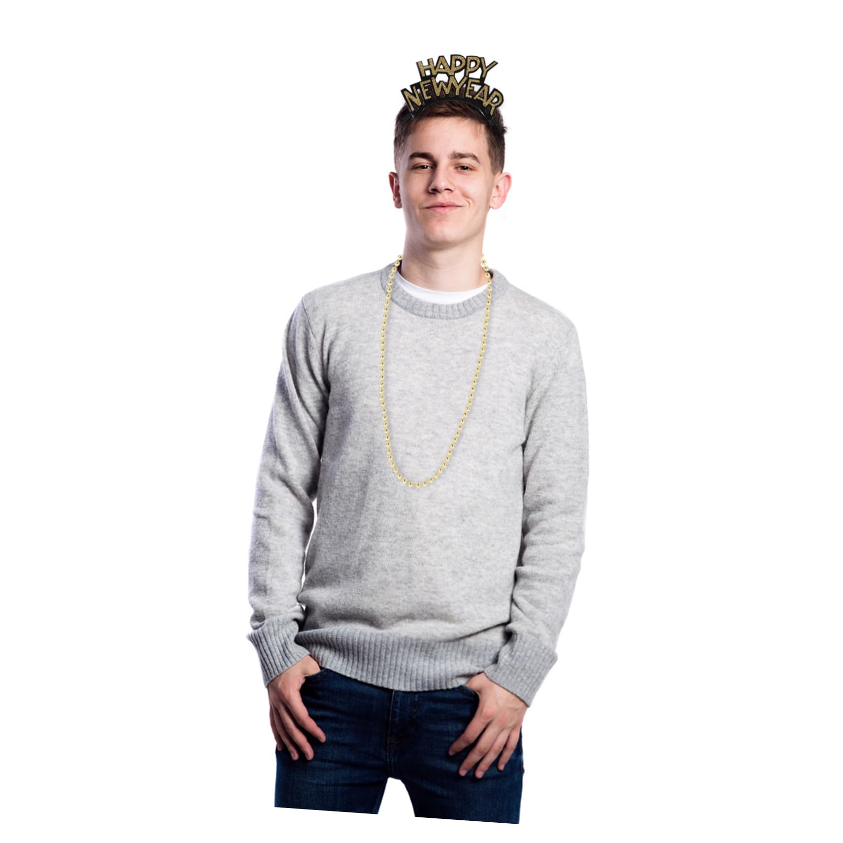 VICASKY 1sacchetto Kit Decorazioni Festa Capodanno Cappello Nappine Collana Perline Rumori Set Completo Articoli Festa Adulto