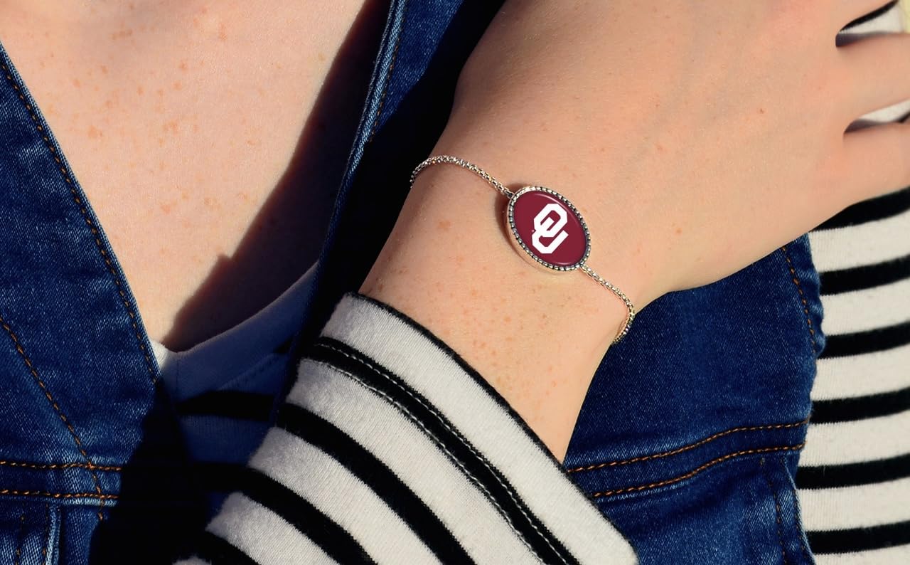 From the Heart Oklahoma Sooners Kennedy Bracelet Adjustable Slider Bead Jewelry Gift Licensed OU