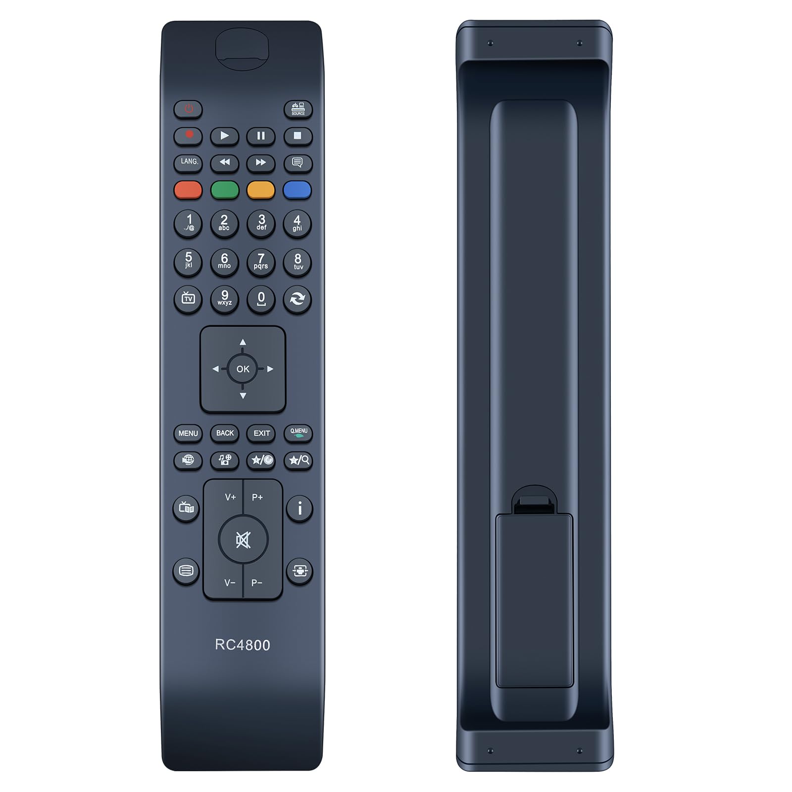 TCNOUMT New RC4800 Universal TV Remote Control Replacement fit for JVC Hitachi Polaroid Bush Telefunken Acer Medion Mitsai Vestel 4740S D49F283N3C VOX 32783 32883 P24LED13 P32LED14 P40LED13