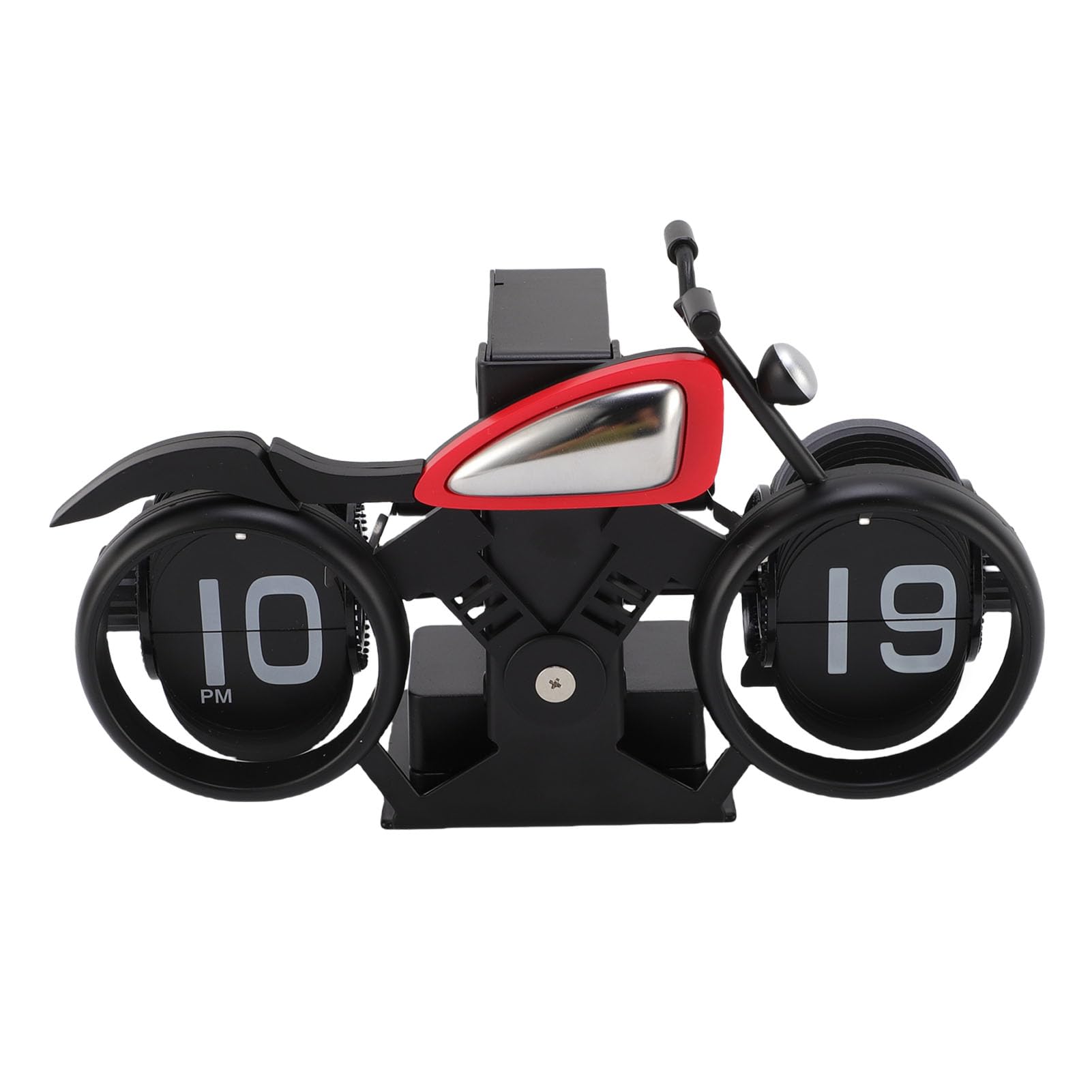 aqxreight Retro Motocyklowy Zegar z klapką Mechaniczny Zegarek na Biurko z funkcją Automatycznego Przewracania Stron i Przypomnieniem, Wielofunkcyjny Zegar Nablatowy do Biura, Gabinetu i Wystroju Domu