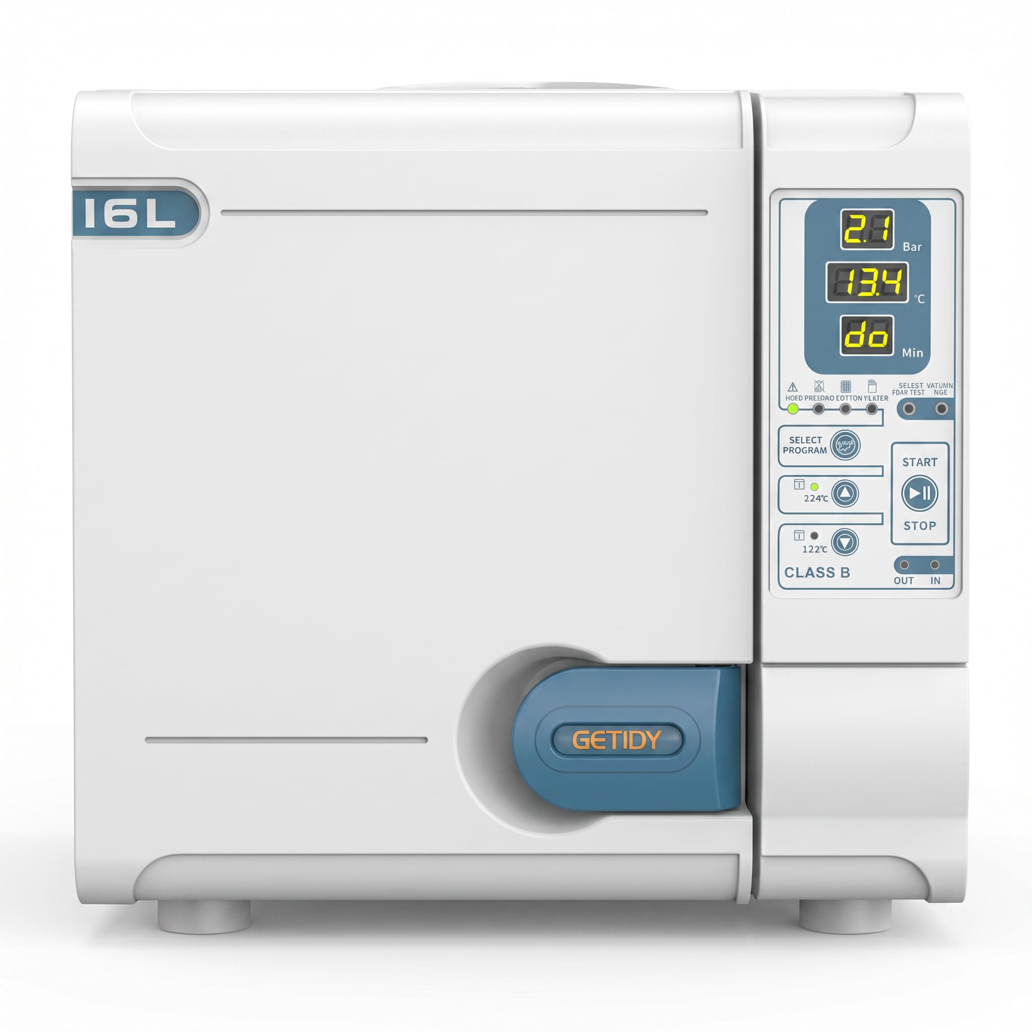 16L/18L/23L Digitale Anzeige Klasse B Autoklav Vakuumdampfsterilisator Hochtemperatur Tischplatte Laborausrüstung (16L)