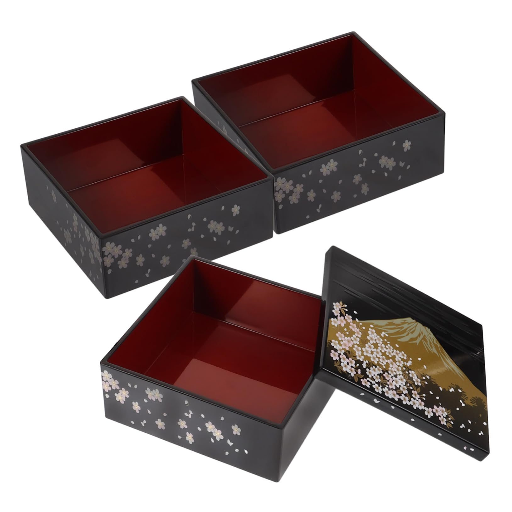 Amosfun 2 Piezas caja de sushi bento japones caja de merienda envases de snack para adultos bandeja de sushi japonés contenedor de almuerzo lindas cajas de sushi el plastico