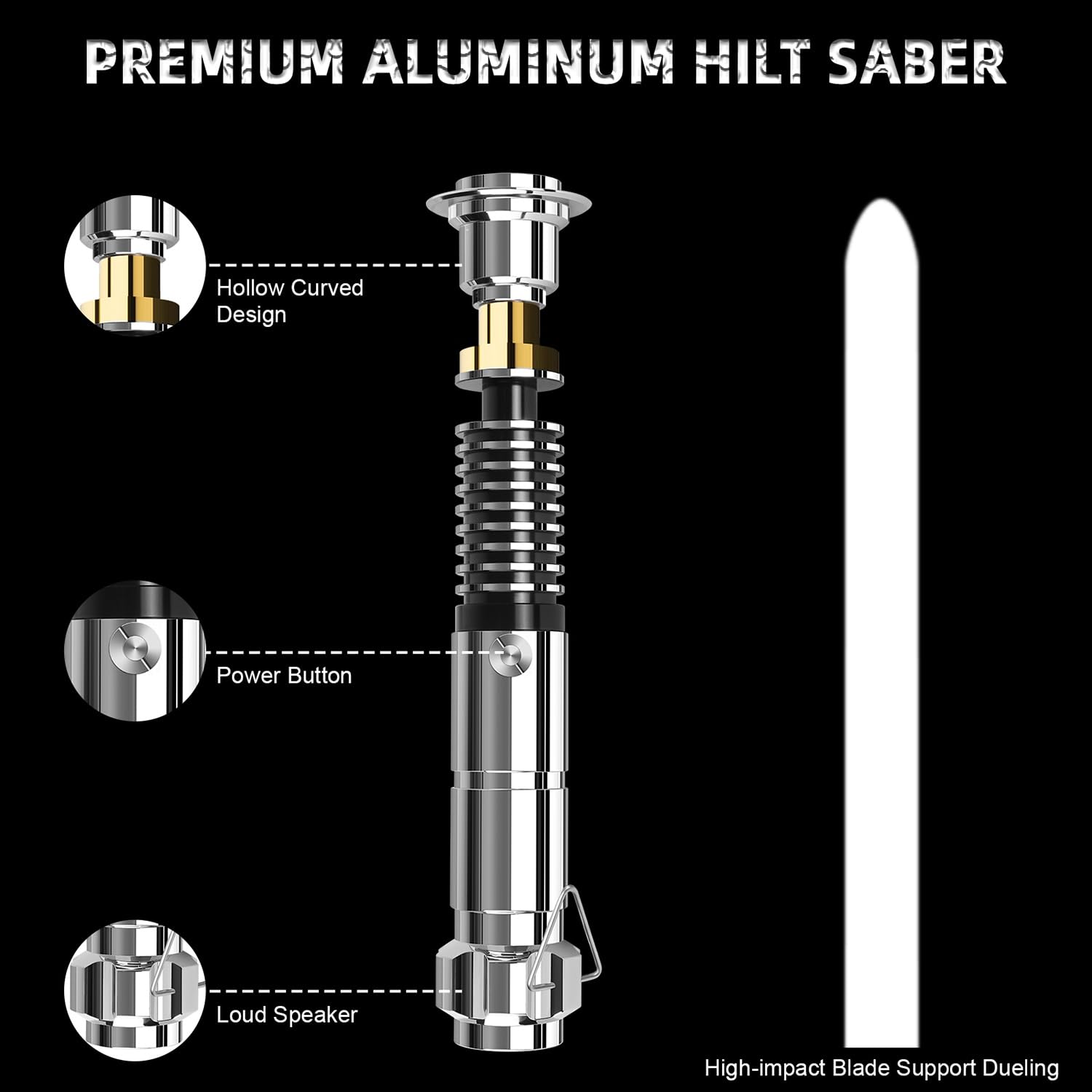 Lichtschwert App Kontrolle LK Lightsaber, Smooth Swing RGB 16 Farben Duell Lichtschwerter für Erwachsene 16 Soundeffekte Motion Control Metallgriff Licht Schwerer für Cosplay und Geschenk