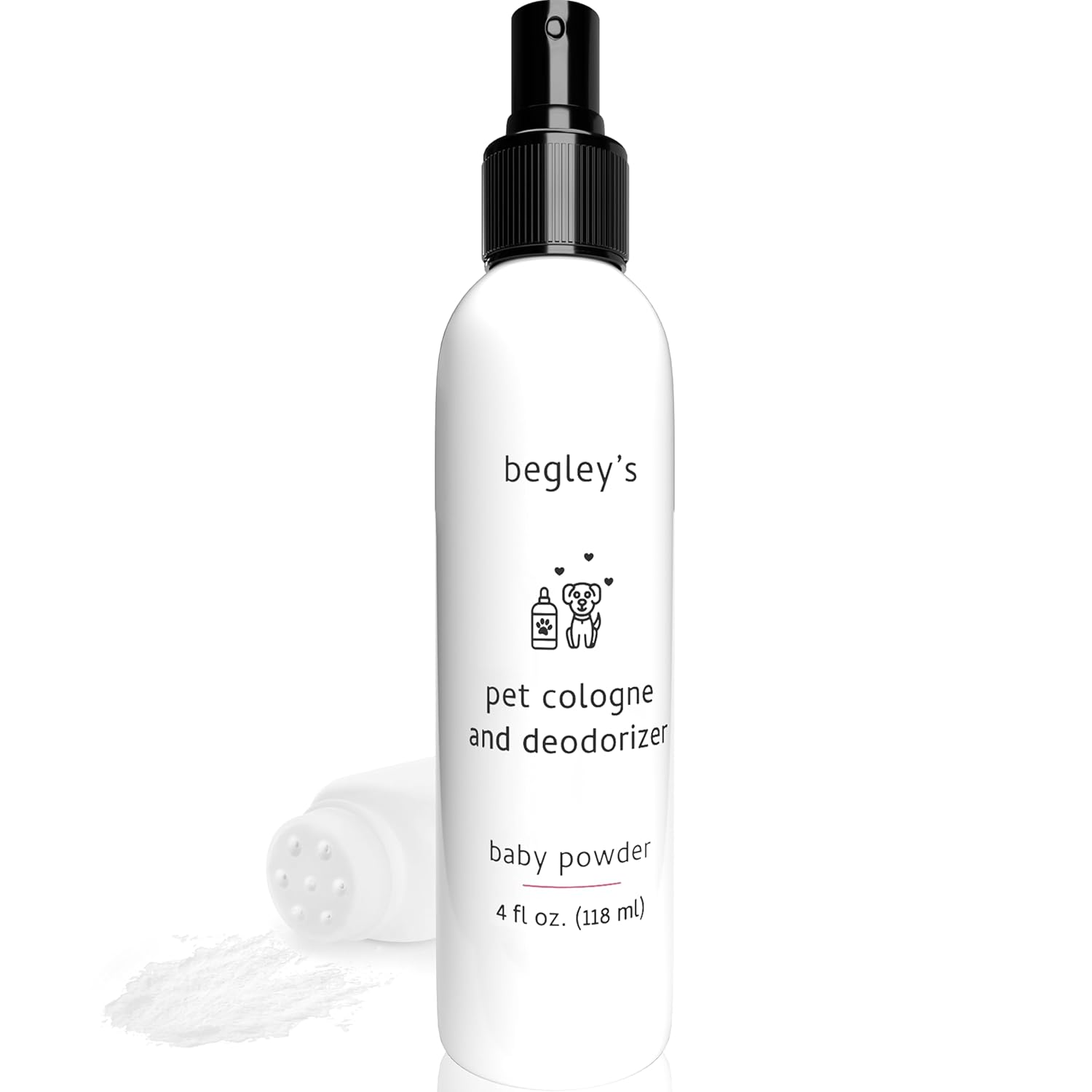 Begley's Baby Powder Pet Cologne Spray - Long-Lasting Dog & Cat Deodorizer, Odor Eliminator & Coat Conditioner, 4oz