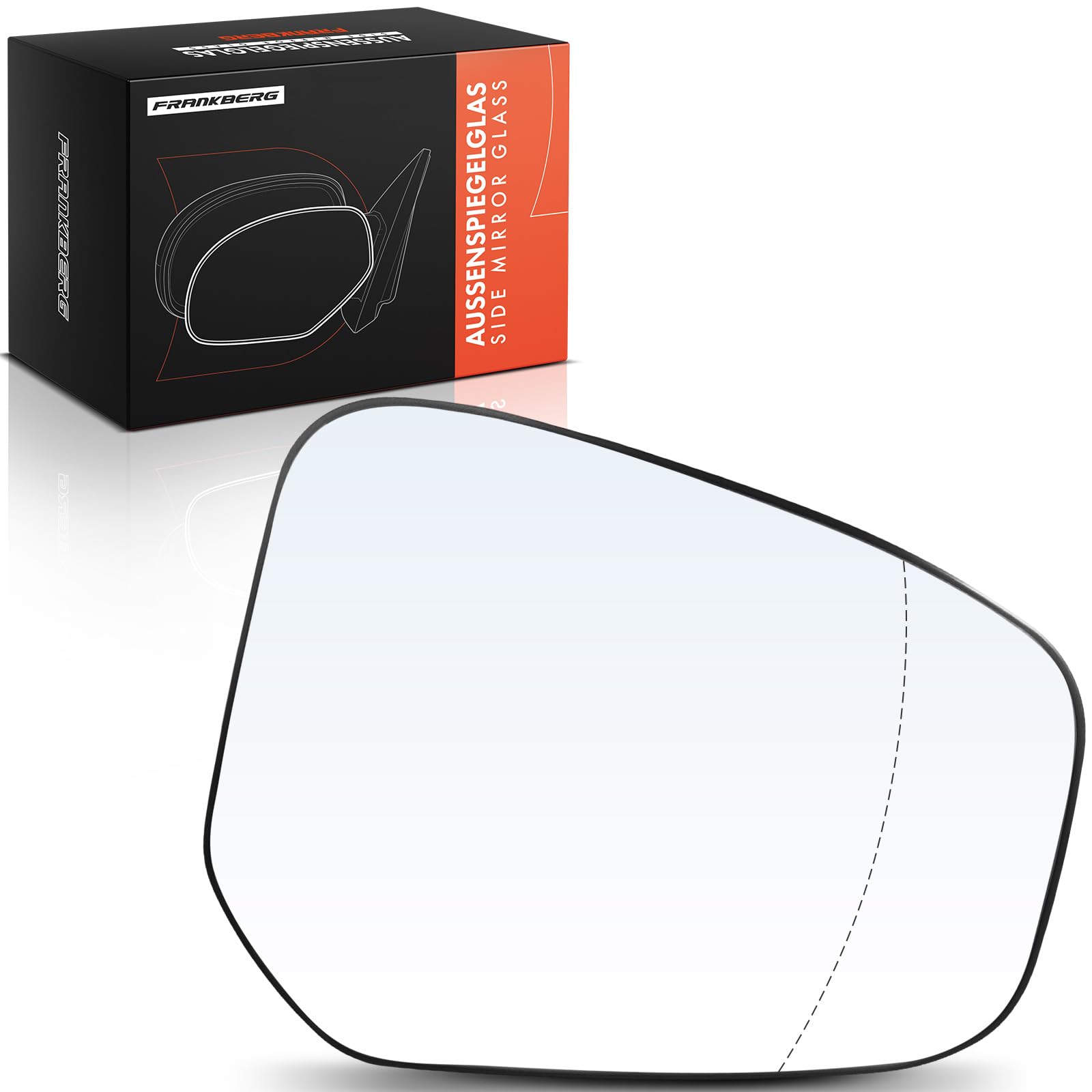 Frankberg Vetro per Specchio auto esterno Destra asferico Manuale Chiaro Compatibile con Tourneo Courier B460 MPV Replace# ET7617K740AA