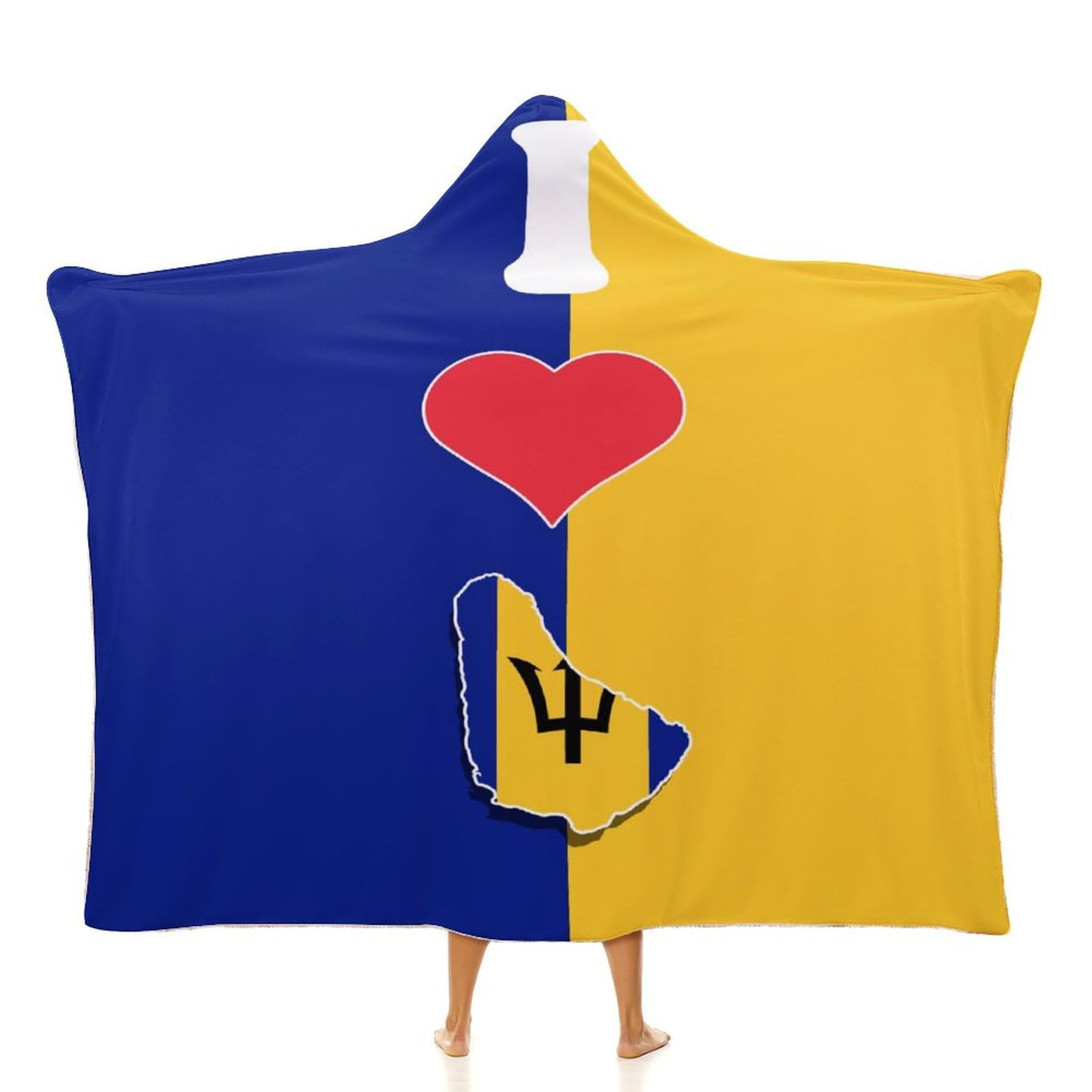 Couverture à capuche Barbade sweat géant hiver chaud pour homme et femme taille 152x203 cm