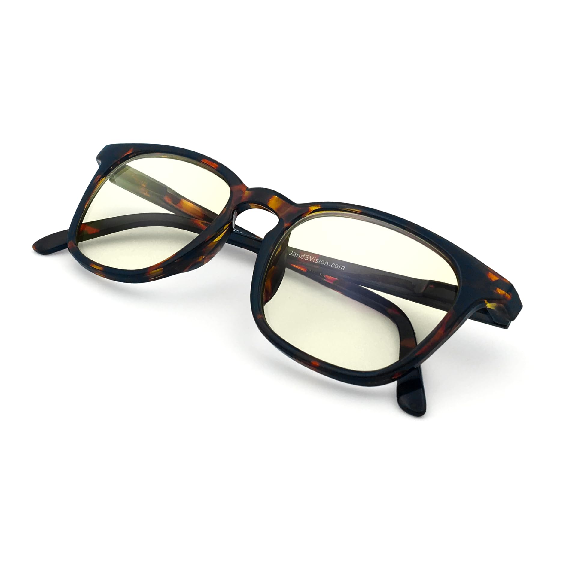 J+S Vision Blue Light Blocking Glasses for Men Women | Computer Gaming Work| Anti Strain Fatigue UV Glare | Medium-Small Fit