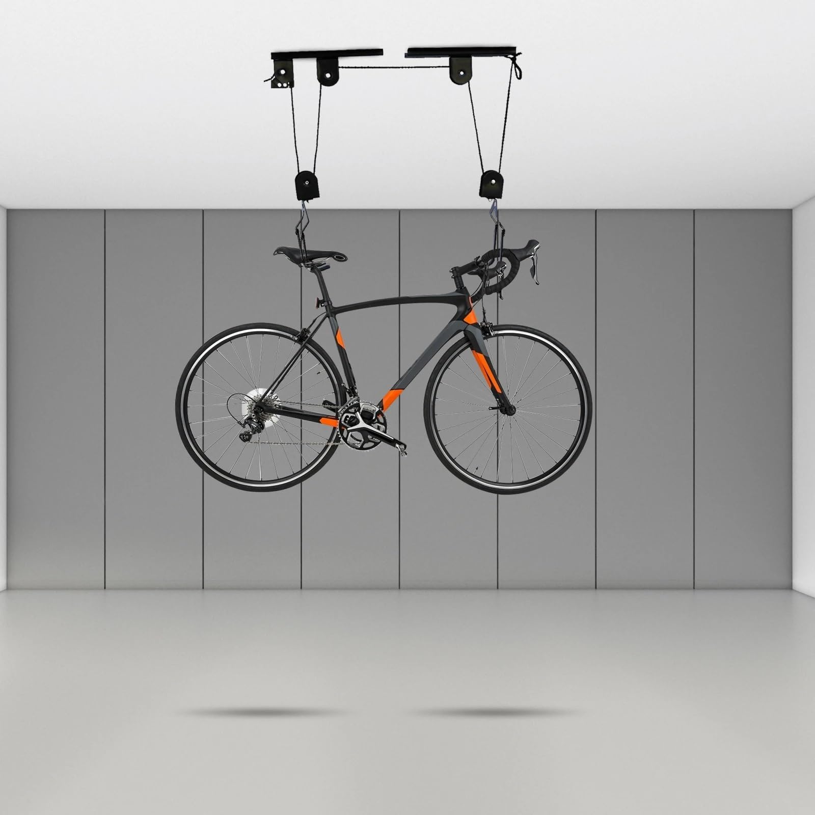 Kajak-deckenlift Fahrradaufzug for die Garage, Deckenmontage, Flaschenzugsystem, Fahrradaufbewahrung, Satz Fahrradaufhänger for die Garagenaufbewahrung Garagen-lagerlift