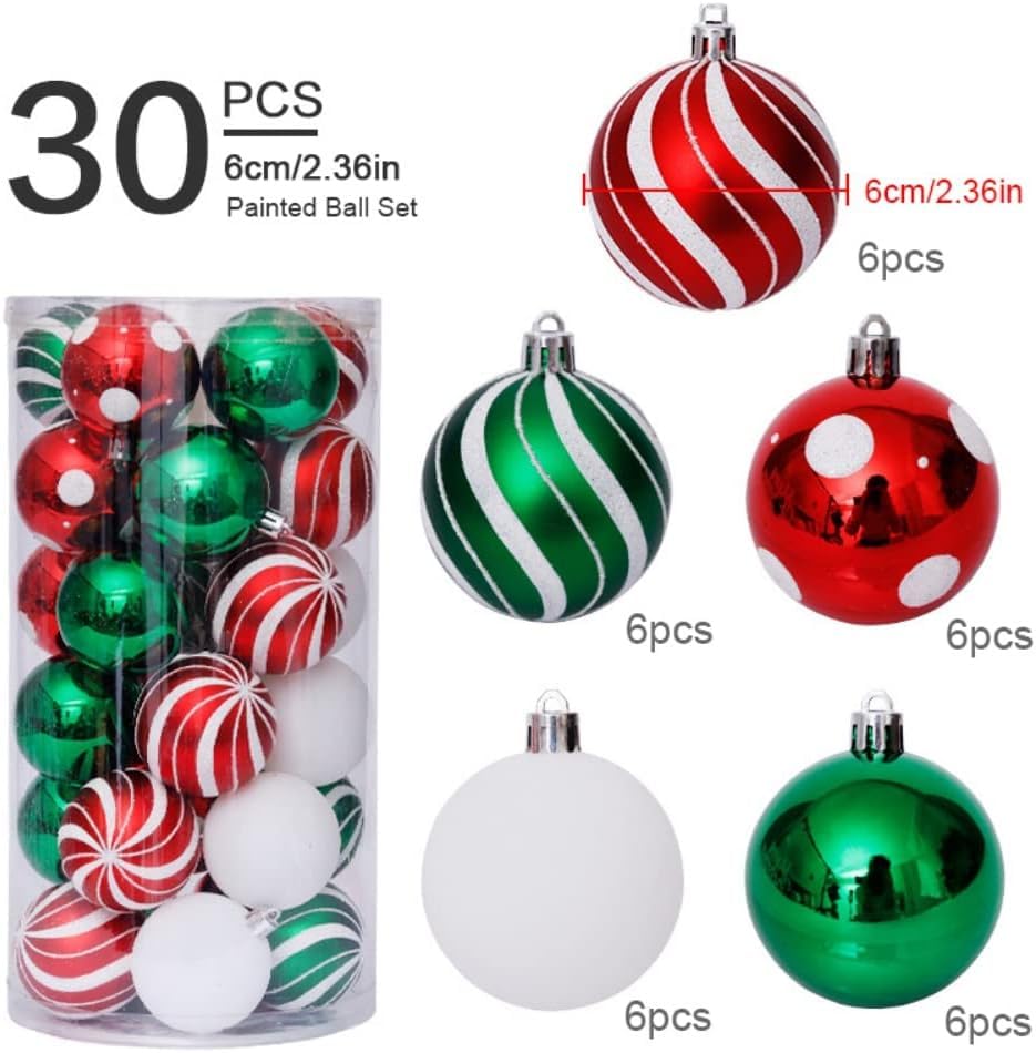 3CM 30 Uds Bolas De Navidad Inastillabl Colgante árbol De