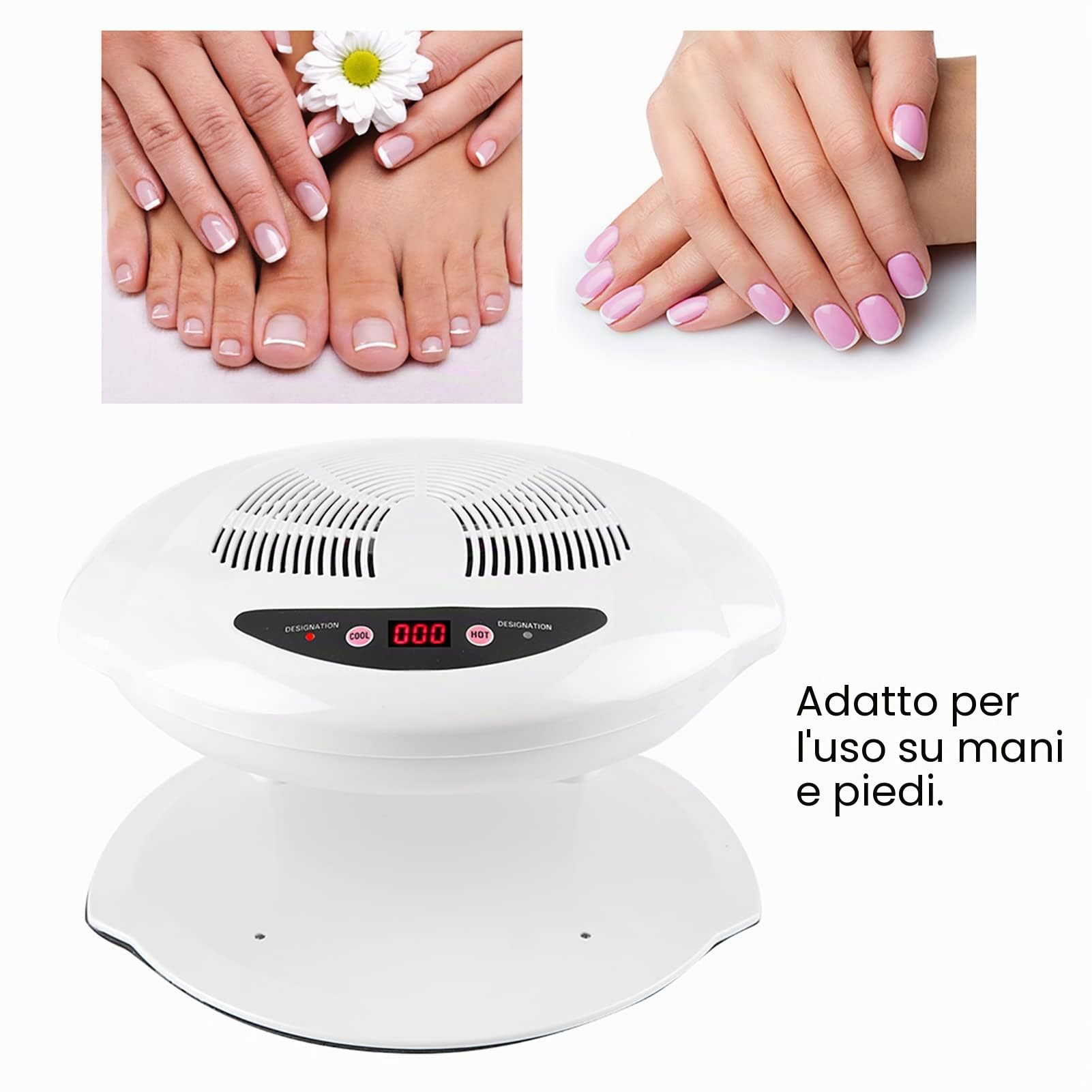 Asciuga Smalto Spray, Lampada Asciuga Smalto Normale, Ventola per Asciuga Unghie Aria Calda e Fredda Asciuga Unghie Aria Asciuga Smalto Ad Aria Nail Dehydrator per Asciugare Smalto