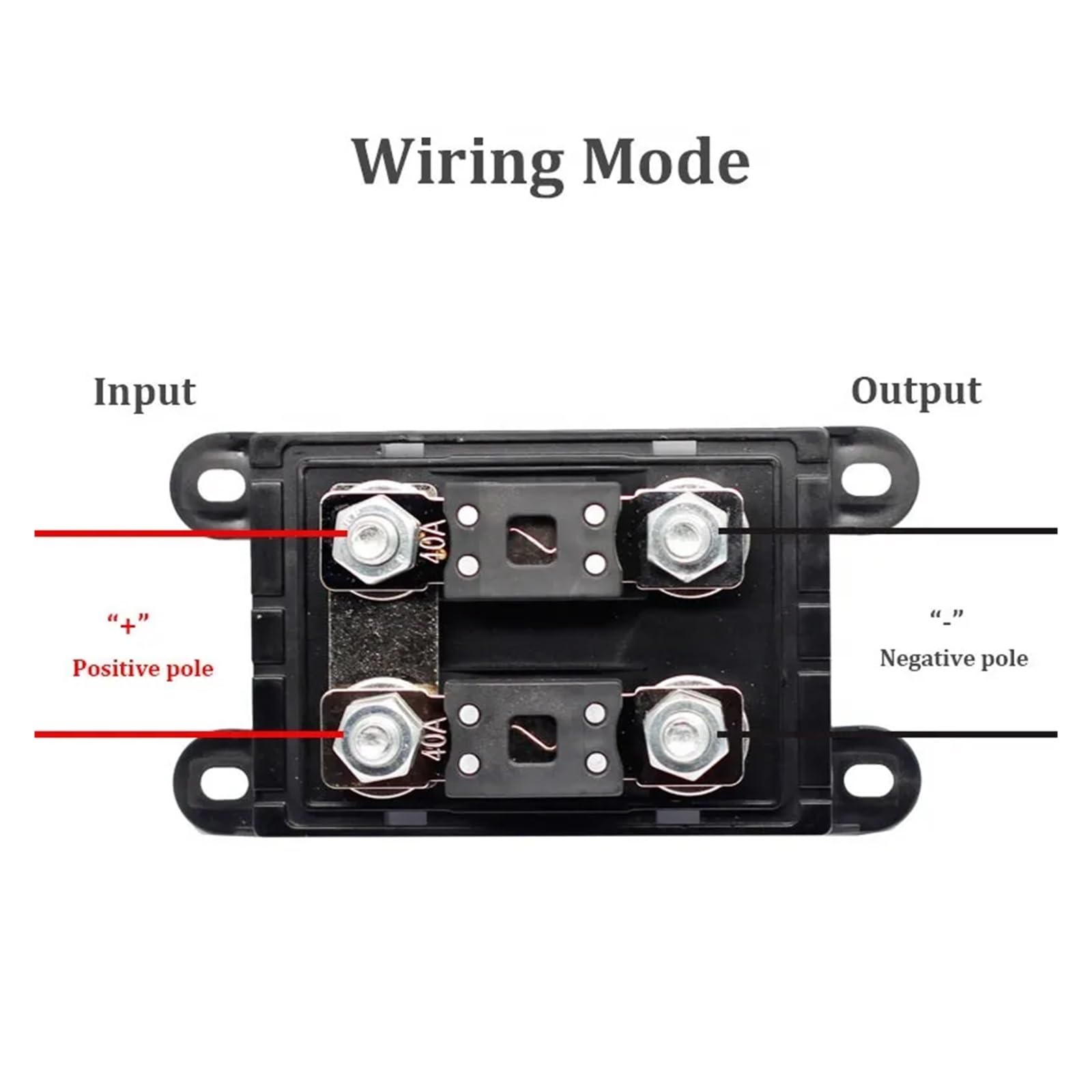 NURII 2 Stück DC 32V Auto-Sicherungshalter, Block 25A 30A 35A 40A 50A 60A 70A 80A 100A 200A 300A 400A Auto-Sicherungshalter (Size : 250A)