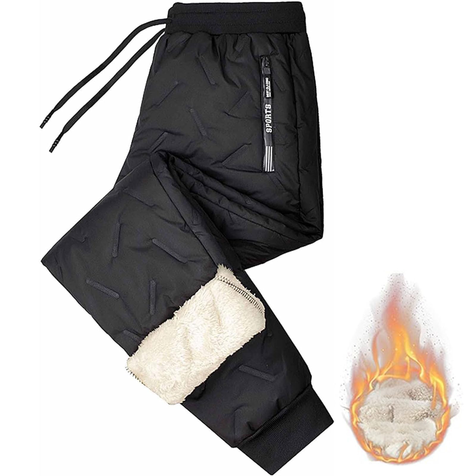 INGKE Dododz Unisex Fleece Trousers,Unisex Fleece Jogging Bottoms,Dododz Fleece Trousers, Waterproof and Warm (Black-A,XL) — image 1