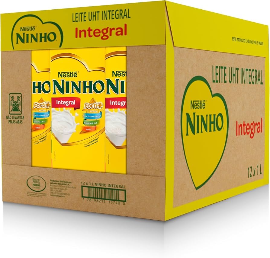 Leite Integral - Caixa com 12 Unidades de 1 Litro cada
