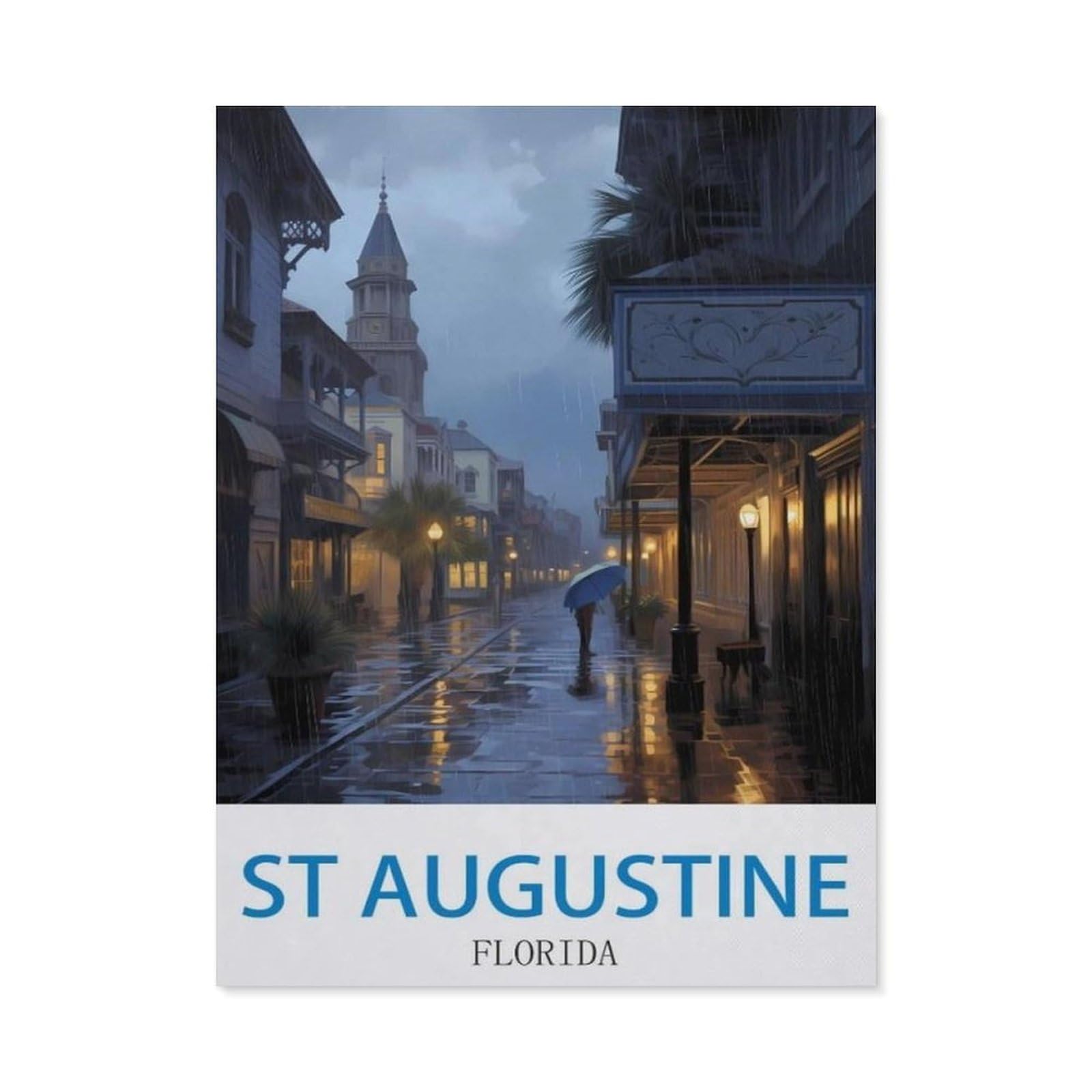BEAYODKP 5D DIY Diamond Painting，St Augustine Florida，Art Living Room Wall Decoration Gift（40 x 50 cm/15.74 x 19.68 inches）-CN7