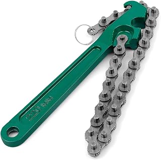 CHSEROK Llave de Cadena, Máquina Ajustable Llave Filtro Aceite Coche, Llave Filtro Aceite de 9 Pulgadas, Llave para Filtro de Aceite Adecuada para Trabajos de Mantenimiento Mecánico