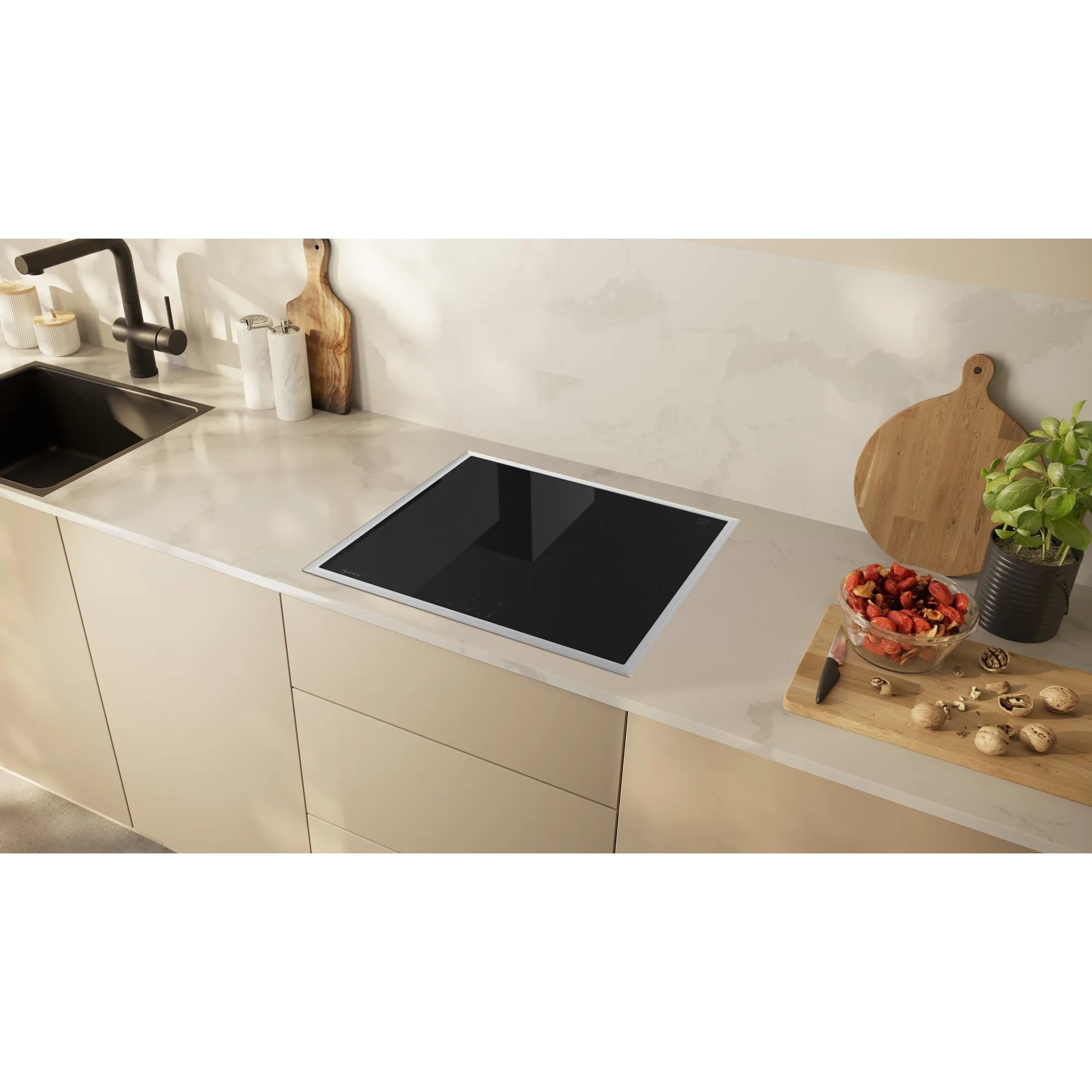 NEFF BTX46PIB0 Einbau-Herd-Set 60 x 60 cm Pyrolyse EasyClean Air Fry Induktionskochfeld Powerstufe Touch Control Edelstahlrahmen