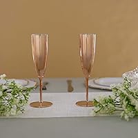 Vista 9 de Efavormart - Paquete de 6 copas de champán desechables metálicas de alta calidad de 5 onzas, oro rosa, elegantes flautas elegantes para brindis