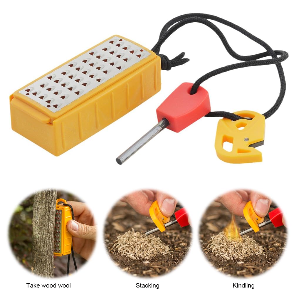 Feueranzünder Hersteller mit Feuerstarter Outdoor Survival Tool Leicht Edelstahl Reibe Tragbares Camping Zubehör