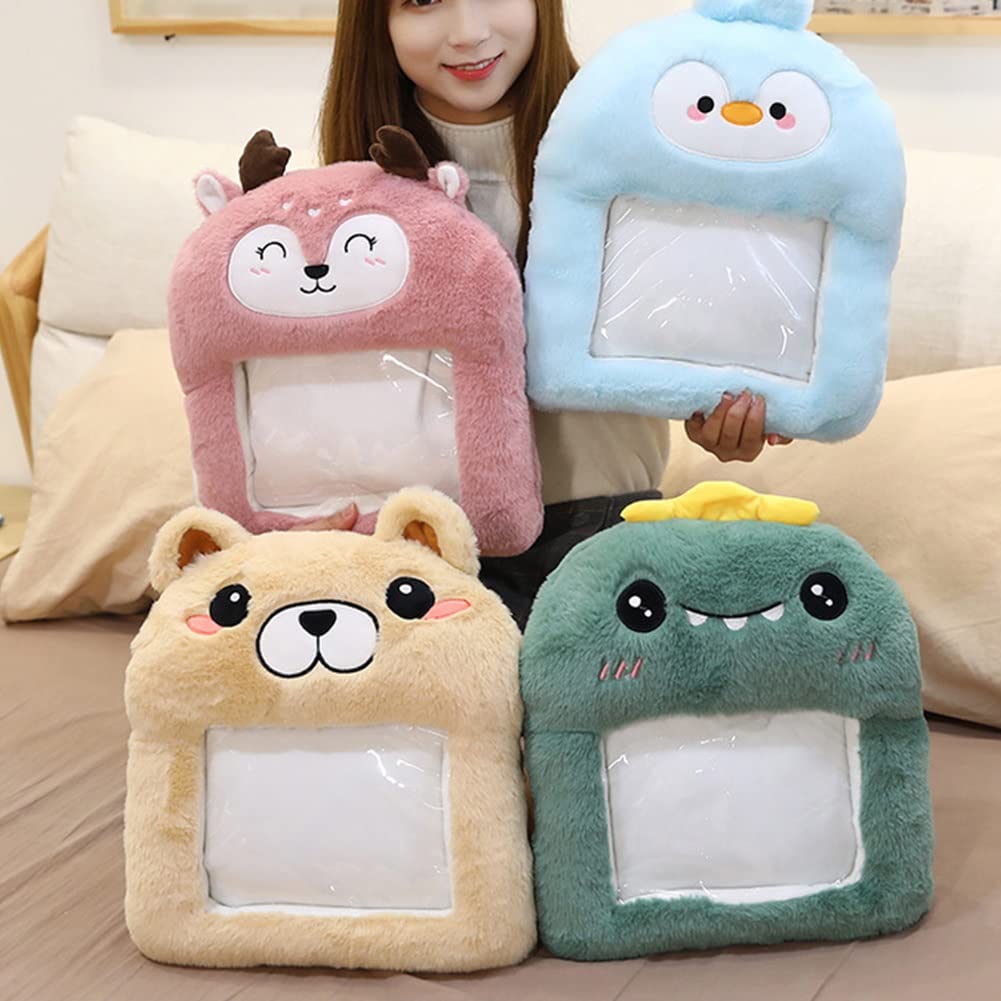 Hand Warmer Winter Pillow Plush Animal Handbag con película transparente, regalo para hombres, mujeres, niños, aire libre, pesca, senderismo, caza, esquí, ciclismo, motociclismo, golf, camping