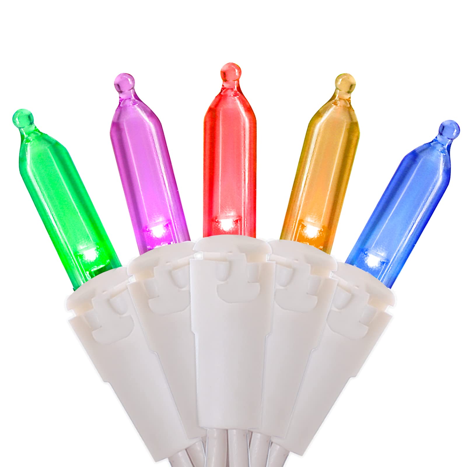 Multicolor LED Christmas Lights - 2 Pack 100 Count Multi-Colored Christmas String Lights for Tree, Party, Wedding, Holiday, Indoor/Outdoor Decor, 2