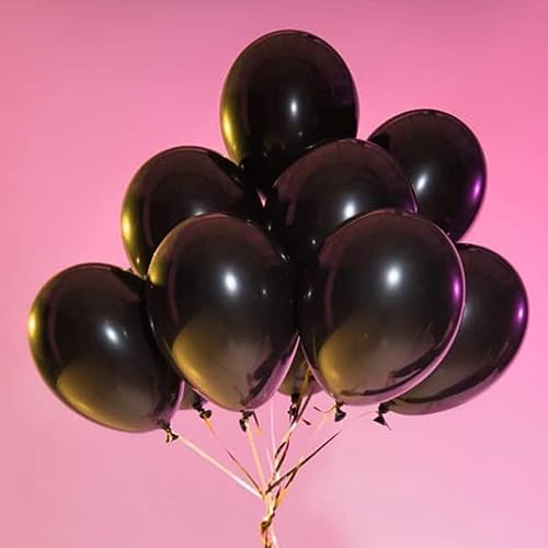 Miniatura 8 de 105 globos negros de látex de 12 pulgadas para fiesta de cumpleaños, graduación, baby shower, aniversario, Año Nuevo, decoración de fiesta