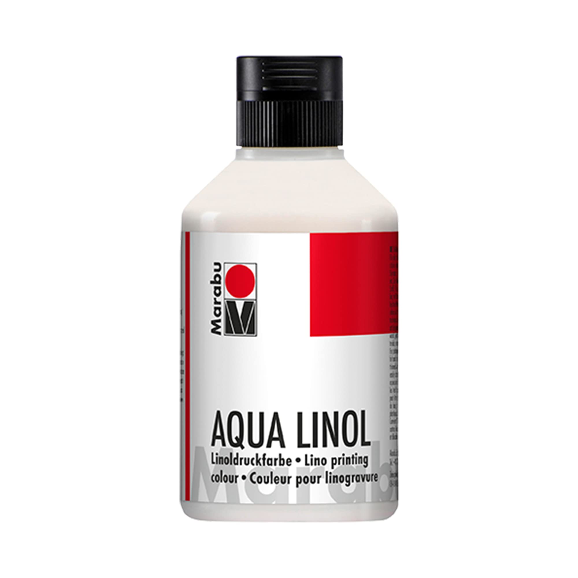 Marabu Aqua-Lino Printing Colour, White, (070), 250ml, for Art, Craft, Home, School, University