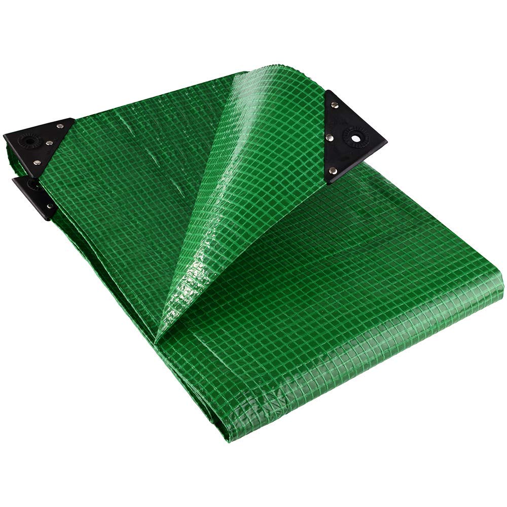 GroundMaster 170gsm Green Mono Colour Tarpaulins - Heavy Duty Waterproof Outdoor Versatile Sheet Cover (4m x 10m)