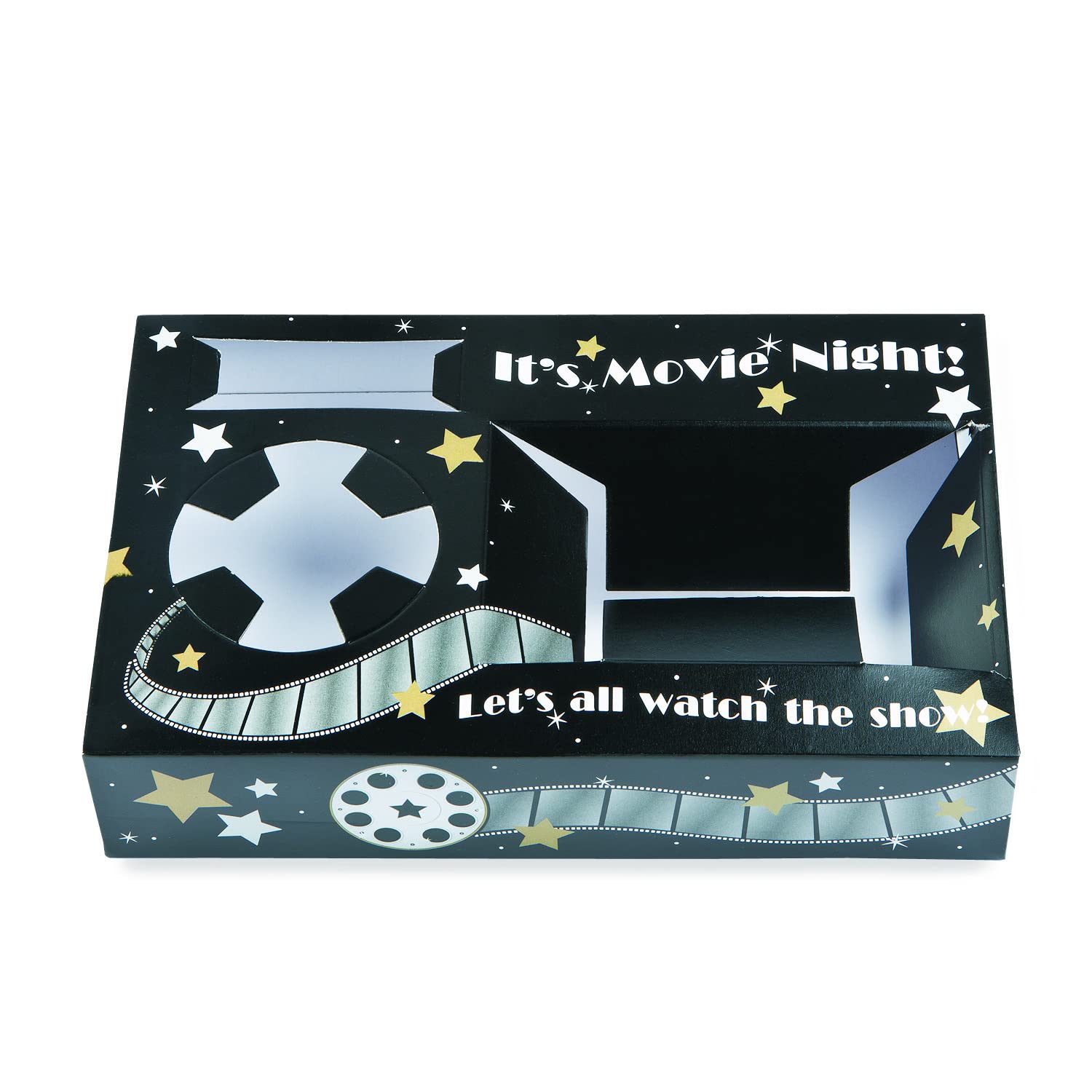 Movie Night Snack Trays Hold Popcorn, Box of Candy and Drink for Movie Night Supplies - 24 Trays