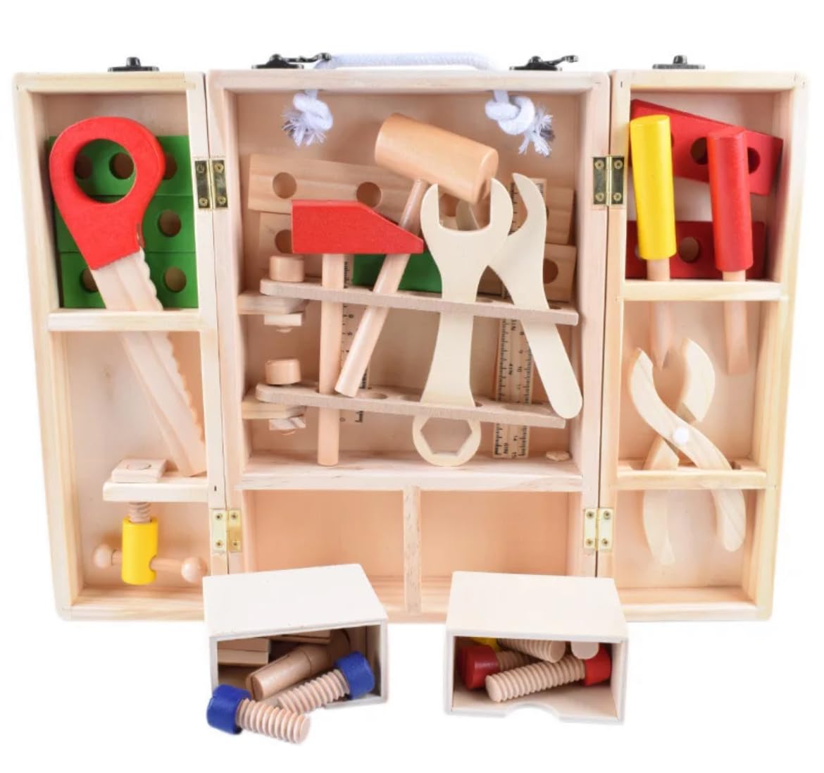 TOYARTSY Wooden Tool Box and Accessories Set – Pretend Play Kit with Hammer, Screwdriver, Wrenches, and Tools | Educational Construction Toys for Kids | Interactive Role-Play Toy Set (B0D77JQ5JV) Amazon Price History, Amazon Price Tracker