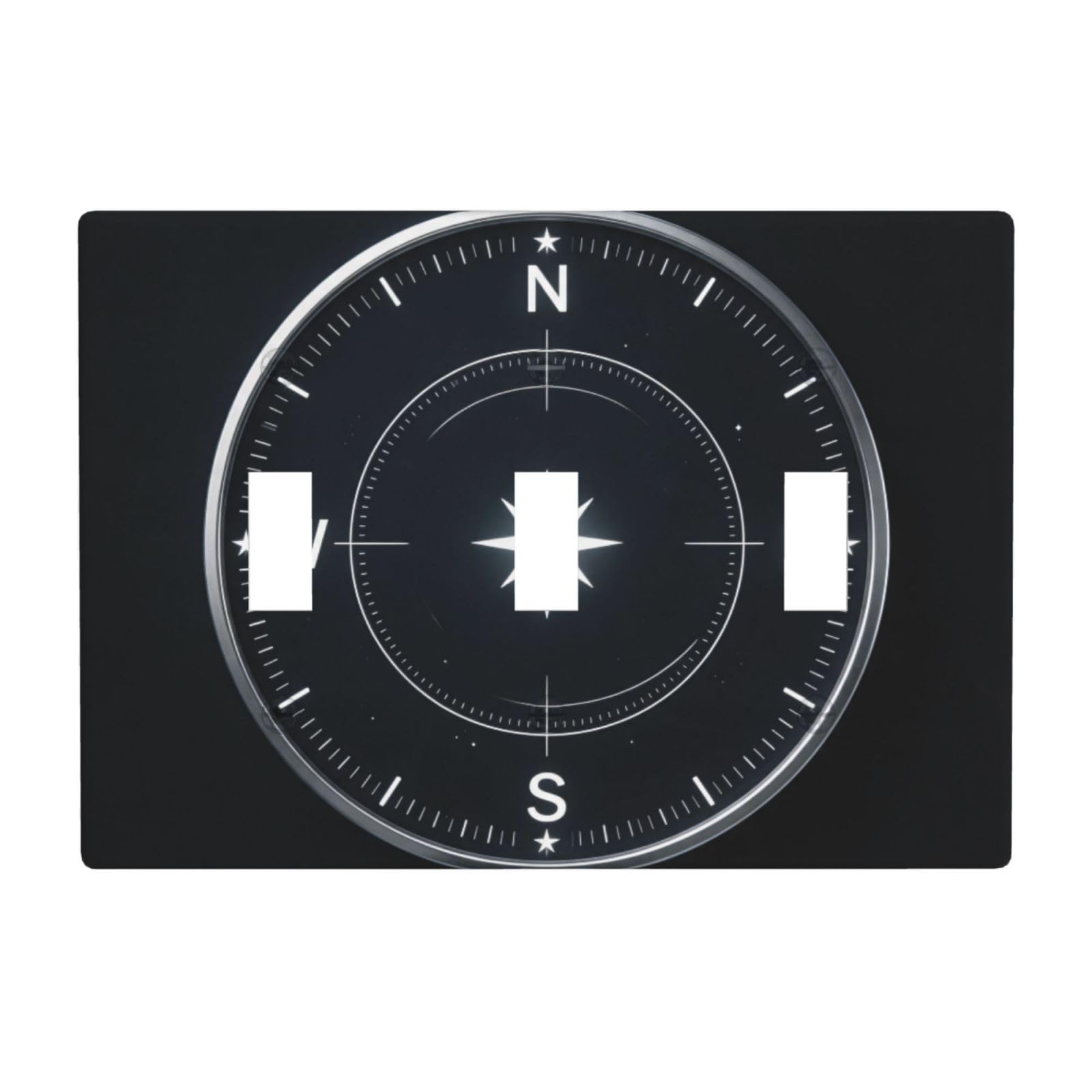 Flat Star Compass 3 Gang Switch Plate Cover-Unbreakable Polycarbonate Wall Plate, Heat Resistant Toggle Switch Decor for Home