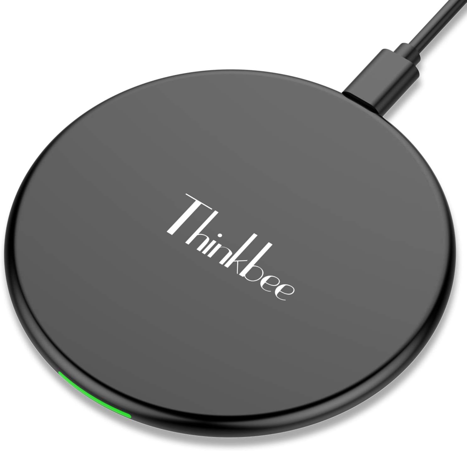 Thinkbee Wireless Charger Pad, Qi Wireless Charging Base for iPhone XS/XS Max/XR/X/iPhone 8/8 Plus Samsung Note 9 Galaxy S9 S9 Plus Note8, S8 S8 Plus S7 S7 Edge & All Qi Devices-Ultra Slim Design